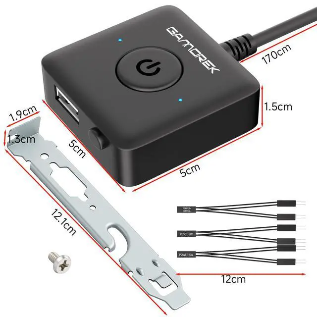 Alt view image 6 of 6 - PC Power Button, Computer PC Power Switch, External PC Power Button