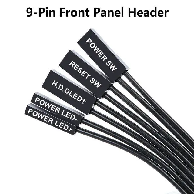 Alt view image 6 of 7 - PC Power Switch Extension Cable with PCIe Bracket (11.8 inch), 9-Pin Front Panel Header Adapter Compatible with Medium & Full Tower Cases