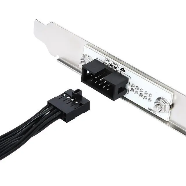 Alt view image 5 of 7 - PC Power Switch Extension Cable with PCIe Bracket (11.8 inch), 9-Pin Front Panel Header Adapter Compatible with Medium & Full Tower Cases