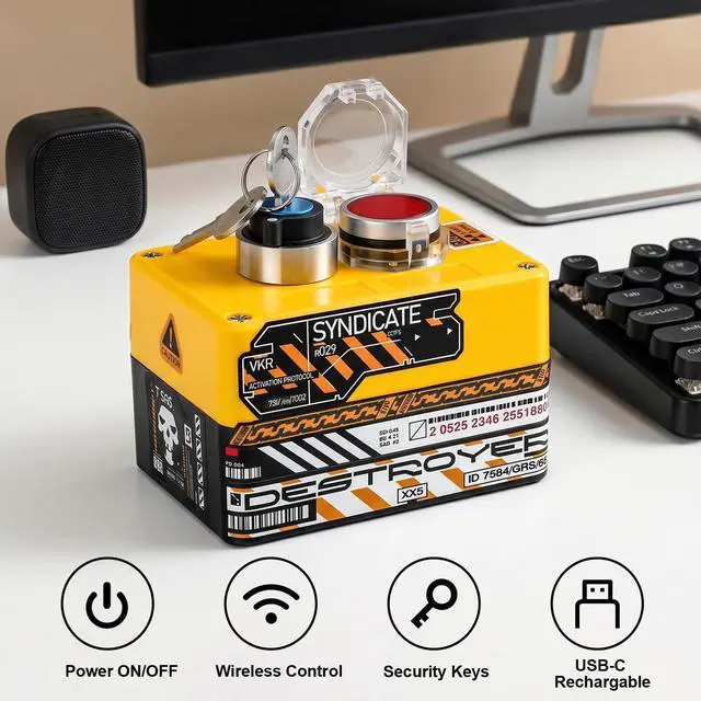 Alt view image 2 of 6 - Wireless PC Power Button with Key Lock, Dual Control PC Start Button