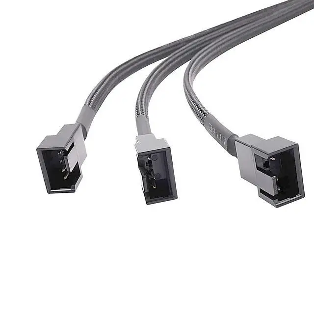 Alt view image 4 of 7 - 2 Pack 3 Way 4 Pin PWM Fan Splitter Cable, PC Extension Cable Converter for Computer ATX Case 4-Pin/3-Pin Cooling, 10.6" 1 to 3