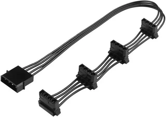 Main image of 4 Pin IDE Molex Power Splitter Extension Cable (40cm/15.7in) - 1 to 4 D-Type Male to Female Adapter for PC Case Fans, HDD, Optical Drives, ATX PSU Power Expansion