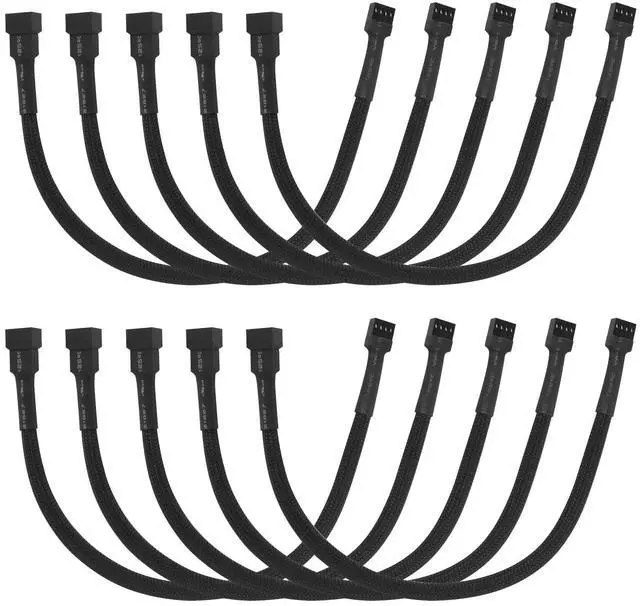 Main image of 10-Pack PWM 4 Pin Fan Extension Cable12 inch PC Fan Power Extension Cable, Male to Female 4-Pin PWM Splitter Cord for Computer ATX Case