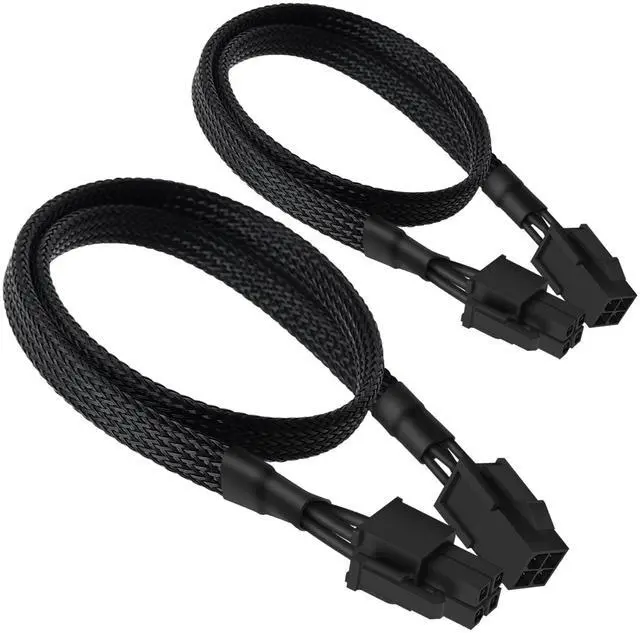 Main image of (2-Pack) ATX 4 Pin Extension Cable, Motherboard CPU 4pin Male to Female Adapter Sleeved for Power Supply PSUs 20.8-inch (53cm)