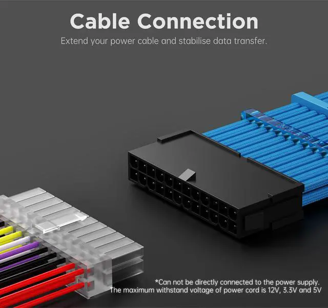Alt view image 7 of 7 - 16AWG PSU Cable Extension Power Cords, Customized Power Supply Mod Sleeve Extension Cable, ATX/EPS/8-pin PCI-E/6-pin PCI-E for PSU Cable