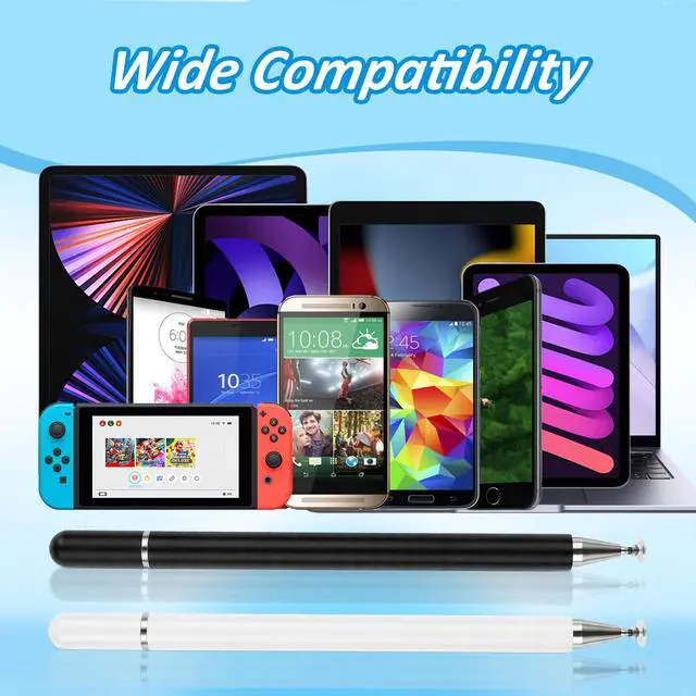 Alt view image 6 of 7 - Stylus Pens for Touch Screens, 2 in 1 Magnetic Disc & Fiber Tip Stylus Pen for iPad with Magnetic Cap, Compatible with All Touch Screens - Free Replacement Disc Tips, White