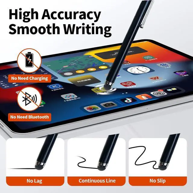 Alt view image 5 of 7 - Stylus Pen for Touch Screen with Pen Holder, Bike Motorcycle Stylus Pen with Anti-Drop Spring Strap, High Precision and Sensitivity, Glove-Friendly for iPad iPhone Android Tablets Smartphone (1PCS-1)
