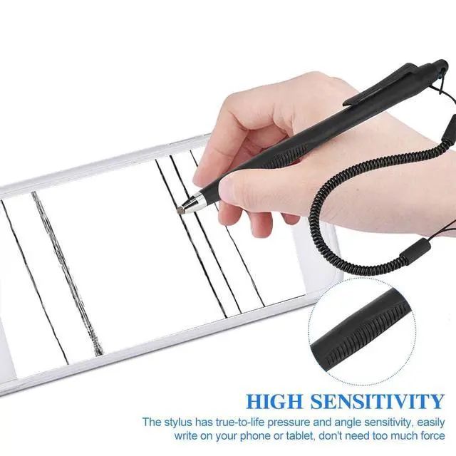 Alt view image 4 of 7 - 2 Pcs Portable Spring Rope Stylus Pen, Scratch Proof with Stylus Tip Touch Pen for Touchscreen, Screens Touch Pen for Drawing, Sketching and Note-Taking(3mm)