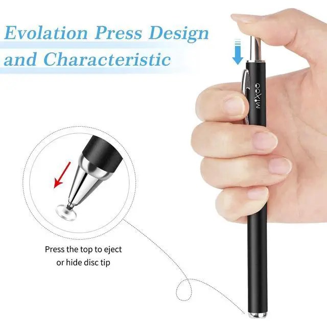 Alt view image 2 of 7 - Retractable Stylus Pen for Touchscreen Switch 2, High Sensitivity Universal Stylus Pen for iPad iPhone Android Tablet Apple Kindle Chromebook Galaxy All Touch Screens (Black)