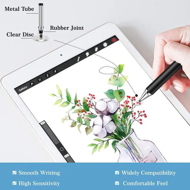 Alt view image 3 of 7 - Retractable Stylus Pen for Touchscreen Switch 2, High Sensitivity Universal Stylus Pen for iPad iPhone Android Tablet Apple Kindle Chromebook Galaxy All Touch Screens (Black)