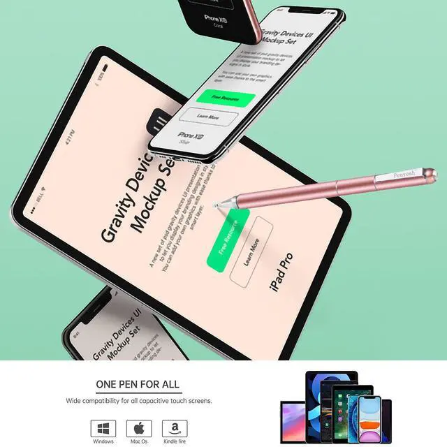 Alt view image 4 of 6 - Stylus Pen for Switch 2 DS lite, Multi-Tips Capacitive Stylus Pen for Touchscreen iPhone Android Phones Tablets Chromebook and All, Unique Gifts for Women Mom Daughter Friends - Rose Gold