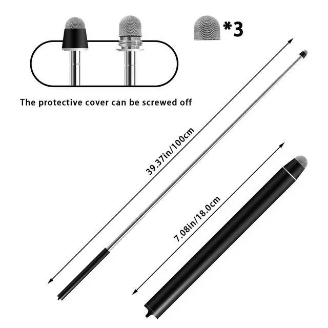 Alt view image 4 of 6 - Universal Telescopic Stylus Pen for Touch Screens,Retractable PointerStick
