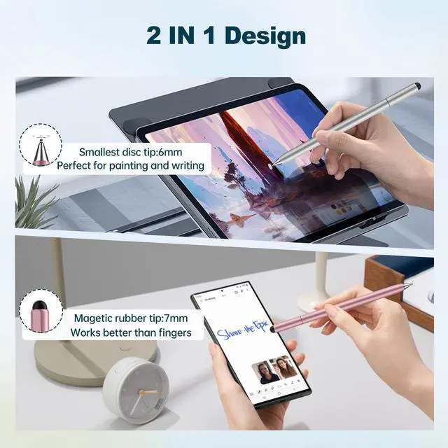 Alt view image 4 of 6 - Stylus Pen for Touchscreen, 2-in-1 Magnetic Body & Rotate Stylists Pens