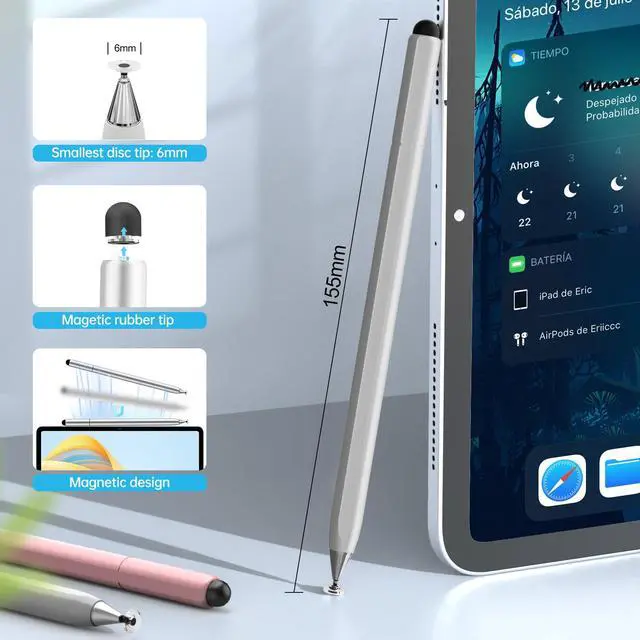 Alt view image 6 of 6 - Stylus Pen for Touchscreen, 2-in-1 Magnetic Body & Rotate Stylists Pens