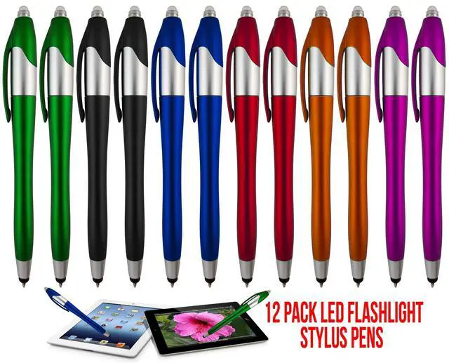 Alt view image 3 of 3 - Stylus Pen, 3-1 Multi-Function, Ball Point Black Ink Pen, Capacitive Stylus for Touchscreen Devices, LED Flashlight, Medical Pen Light,for Home,Work,Doctors, and Nurses (12 Pack)