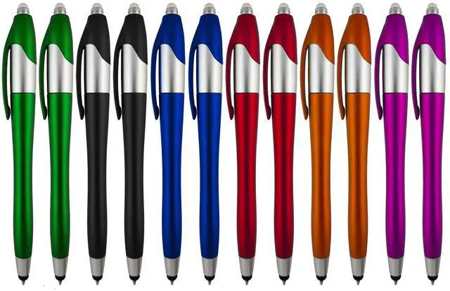 Main image of Stylus Pen, 3-1 Multi-Function, Ball Point Black Ink Pen, Capacitive Stylus for Touchscreen Devices, LED Flashlight, Medical Pen Light,for Home,Work,Doctors, and Nurses (12 Pack)