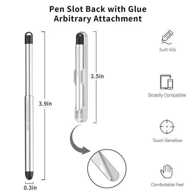 Alt view image 2 of 6 - Stylus Pens with Pen Slot for Touch Screens, High Precision Capacitive Universal Stylus for iPad iPhone Tablets Samsung Galaxy All Touch Screen Devices (Transparency)