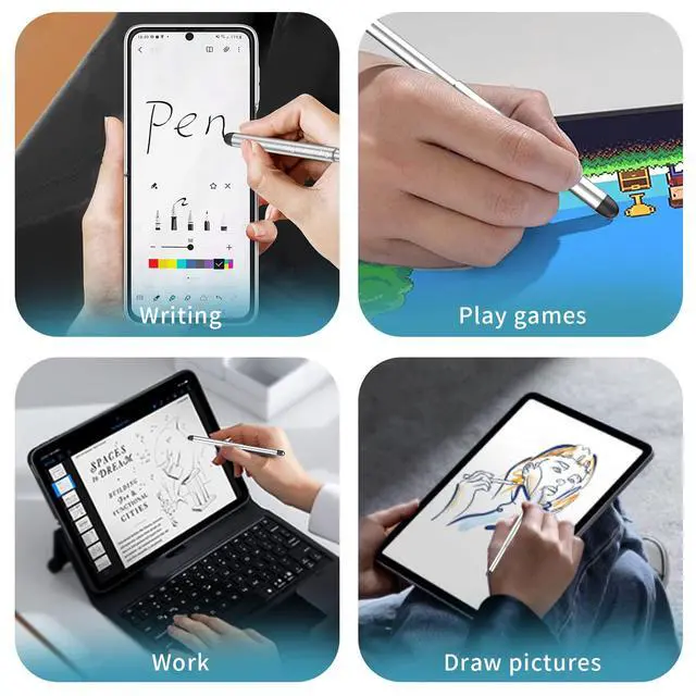 Alt view image 4 of 6 - Stylus Pens with Pen Slot for Touch Screens, High Precision Capacitive Universal Stylus for iPad iPhone Tablets Samsung Galaxy All Touch Screen Devices (Transparency)
