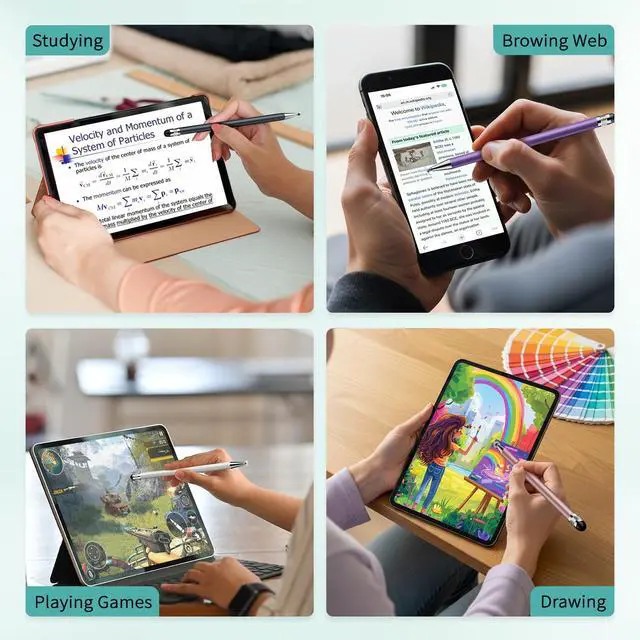 Alt view image 7 of 7 - Stylus Pen for Touchscreen(5-Pack), 2 in 1 Stylists Pen