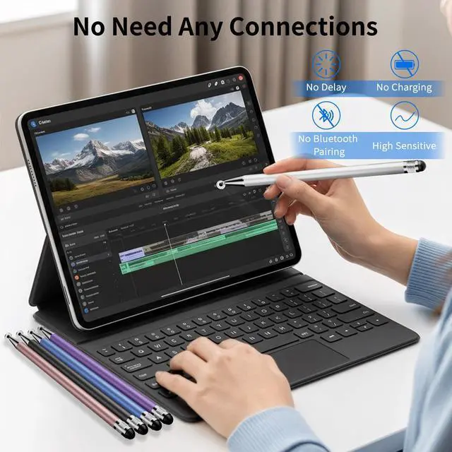 Alt view image 5 of 7 - Stylus Pen for Touchscreen(5-Pack), 2 in 1 Stylists Pen