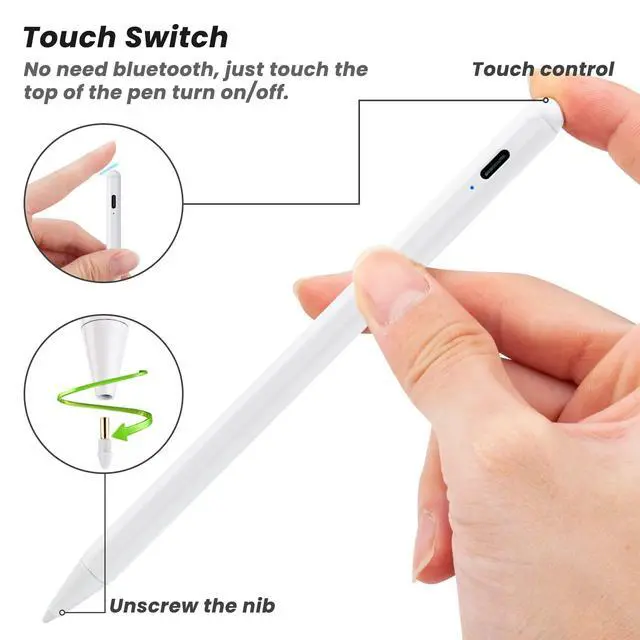 Alt view image 5 of 6 - iPad Pencil for 2018-2026 Series, Palm Rejection, White