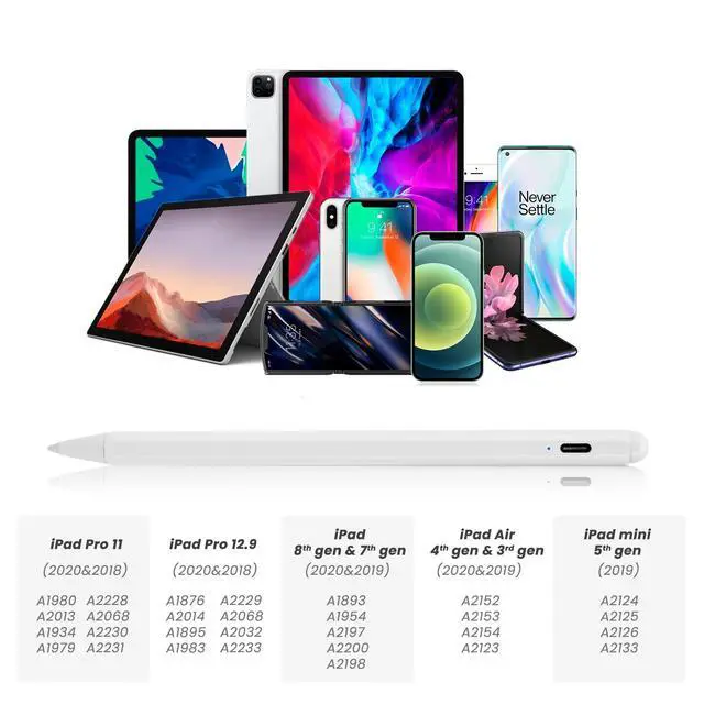 Alt view image 4 of 6 - iPad Pencil for 2018-2026 Series, Palm Rejection, White