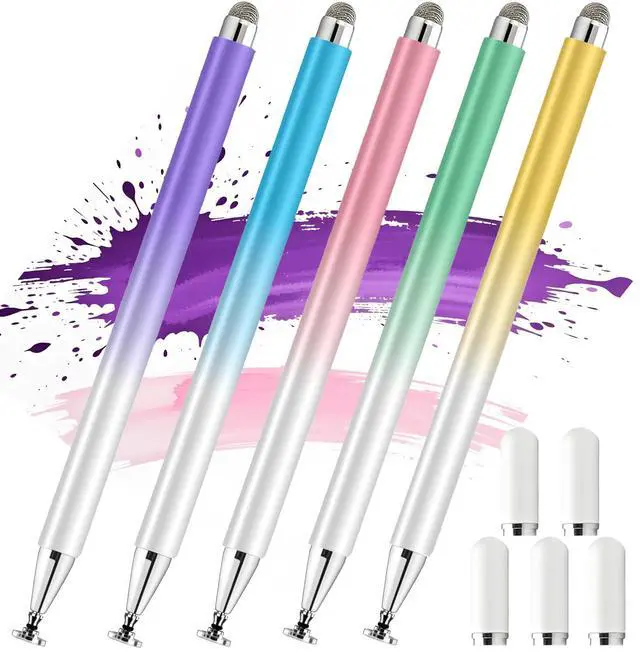 Main image of Stylus Pen for Touchscreen (5 Pack), with Magnetic Pen Cap, 2 in 1 High Precision Stylus Pen for iPad/iPhone/Nintendo Switch/Samsung/Android Smartphone and Tablets, Compatible with All Touch Screen