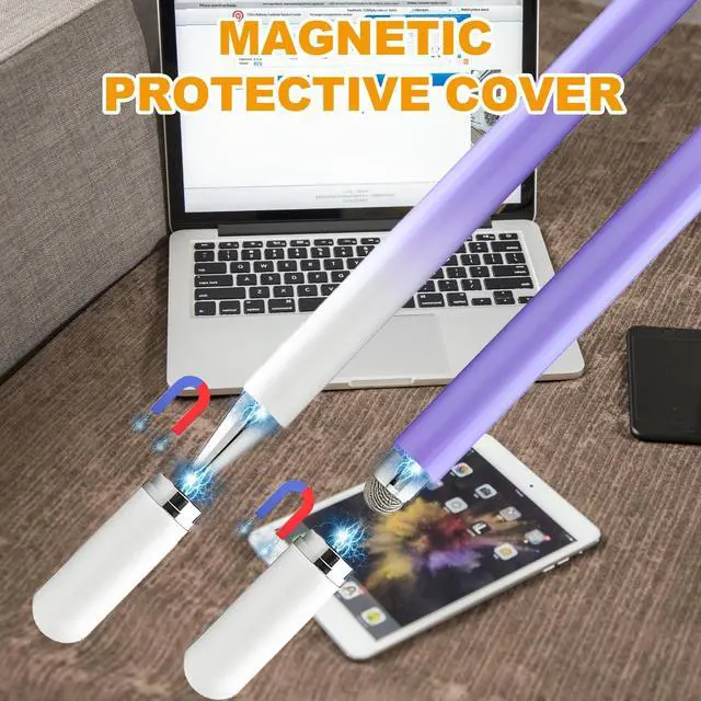 Alt view image 3 of 7 - Stylus Pen for Touchscreen (5 Pack), with Magnetic Pen Cap, 2 in 1 High Precision Stylus Pen for iPad/iPhone/Nintendo Switch/Samsung/Android Smartphone and Tablets, Compatible with All Touch Screen