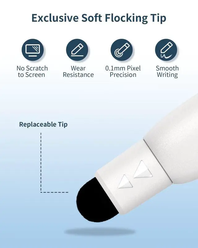 Alt view image 3 of 7 - X1 Universal Stylus Pen for Touch Screens, 2-1 Retractable Pointer & Stylus with Special Flocking Tip, High Precision & Soft, Stylus Pen for iPad/iPhone/Android/Tablets/Samsung/HP/Kindle
