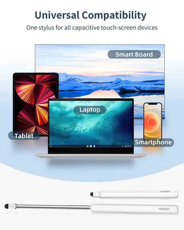 Alt view image 6 of 7 - X1 Universal Stylus Pen for Touch Screens, 2-1 Retractable Pointer & Stylus with Special Flocking Tip, High Precision & Soft, Stylus Pen for iPad/iPhone/Android/Tablets/Samsung/HP/Kindle