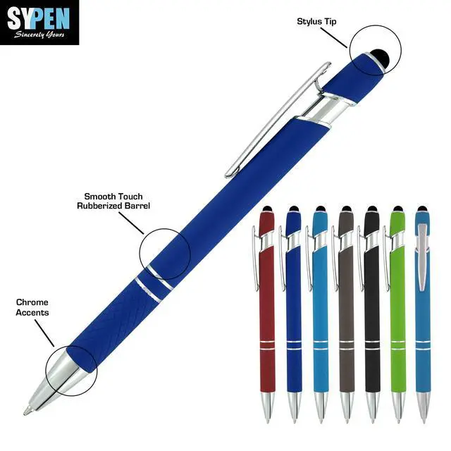 Alt view image 3 of 3 - 2-in-1 Stylus Ballpoint Pen for Touch Screens - Compatible with Ipad, iPhone, Android - Universal Pens for Tablet - Multi-Use Ballpoint Tip Pens, 6 Pack