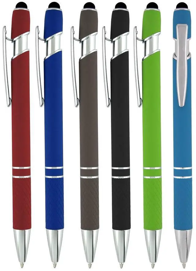 Main image of 2-in-1 Stylus Ballpoint Pen for Touch Screens - Compatible with Ipad, iPhone, Android - Universal Pens for Tablet - Multi-Use Ballpoint Tip Pens, 6 Pack