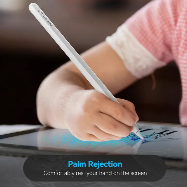 Alt view image 7 of 7 - PS1-Pro2 Stylus for iPad 6th-11th Gen, Silent Shortcuts, White