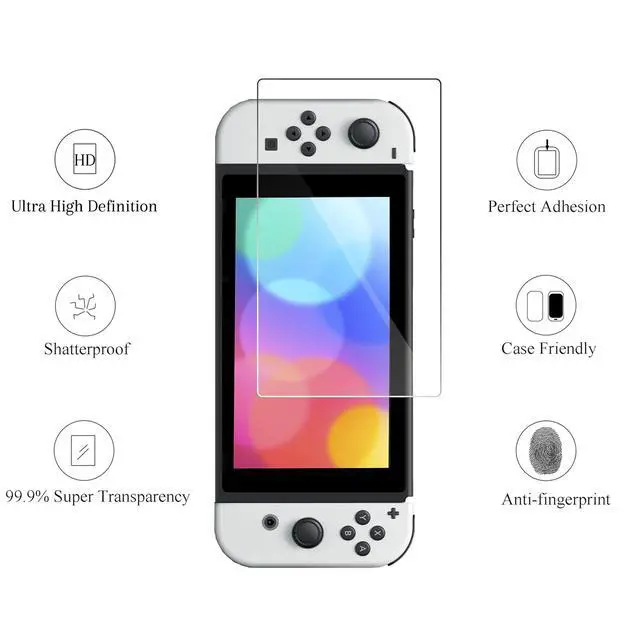 Alt view image 2 of 6 - 2 Pack Screen Protector for Nintendo Switch OLED Model 2021, 7 Inch