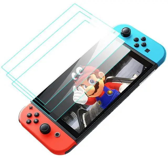 Main image of 3 Pack Tempered Glass Screen Protector Designed for Nintendo Switch 6.2 Inch, HD Case Friendly, 9H Hardness, Bubble Free, Easy Installation (Clear)