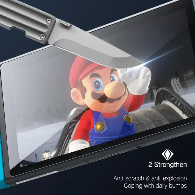 Alt view image 4 of 6 - 3 Pack Tempered Glass Screen Protector Designed for Nintendo Switch 6.2 Inch, HD Case Friendly, 9H Hardness, Bubble Free, Easy Installation (Clear)