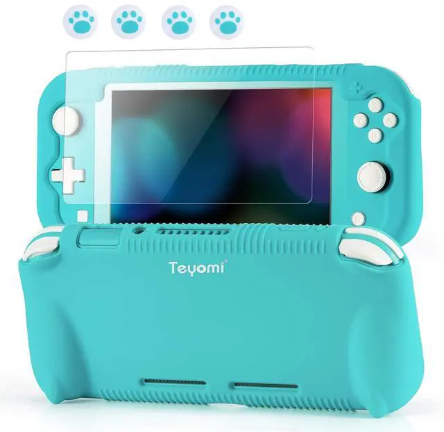 Main image of Protective Case Compatible with Nintendo Switch Lite, Silicone Protective Cover for Nintendo Switch Lite with Tempered Glass Screen Protector, 4 Pcs Thumb Grips & 2 Game Cartridges(Light Blue)