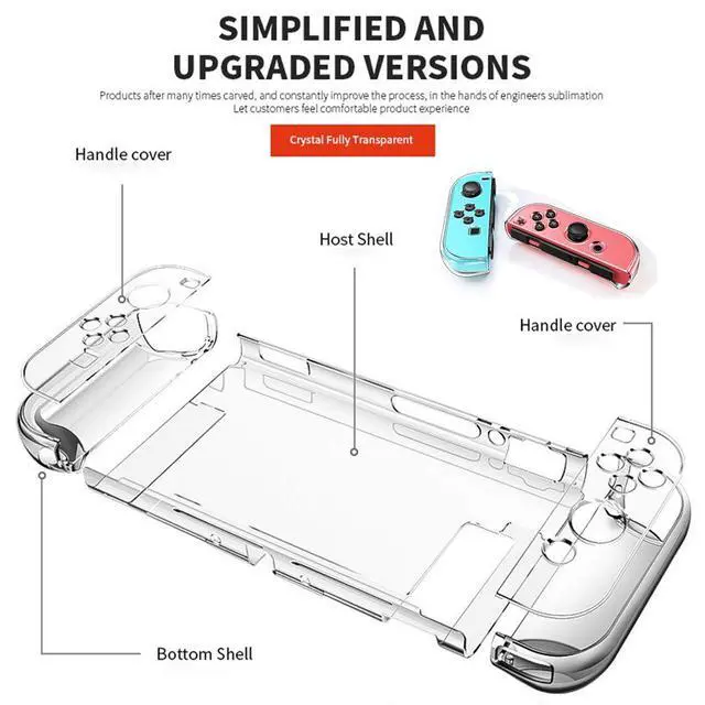 Alt view image 2 of 7 - Dockable Clear Case for Nintendo Switch, 3 in 1 Protective Case Cover for Nintendo Switch and JoyCon Controller with Clear Grip Cover Shock-Absorption(Crystal Clear,NOT for Switch OLED)