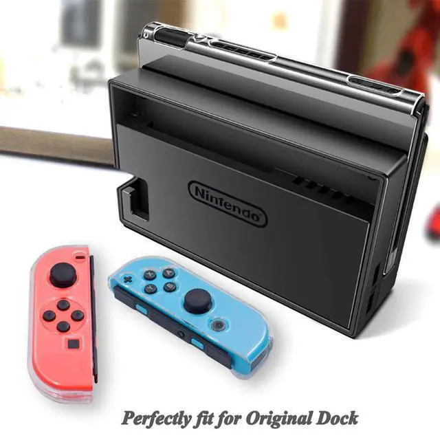 Alt view image 3 of 7 - Dockable Clear Case for Nintendo Switch, 3 in 1 Protective Case Cover for Nintendo Switch and JoyCon Controller with Clear Grip Cover Shock-Absorption(Crystal Clear,NOT for Switch OLED)
