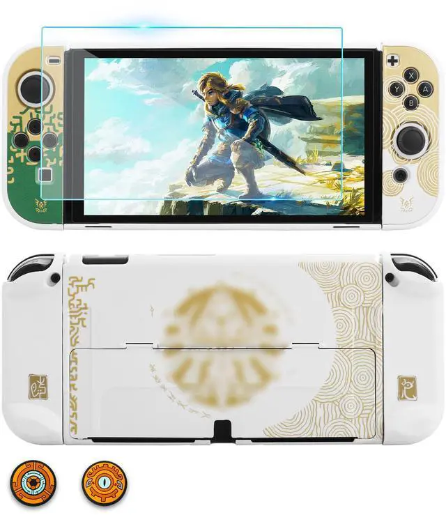 Main image of Theme for Zelda Protective Case Compatible with Nintendo Switch OLED, Anti-Scratch Accessories Bundle for Tears of the Kingdom with Dockable Switch OLED Skin Cover, Screen Protector & Thumb Cap