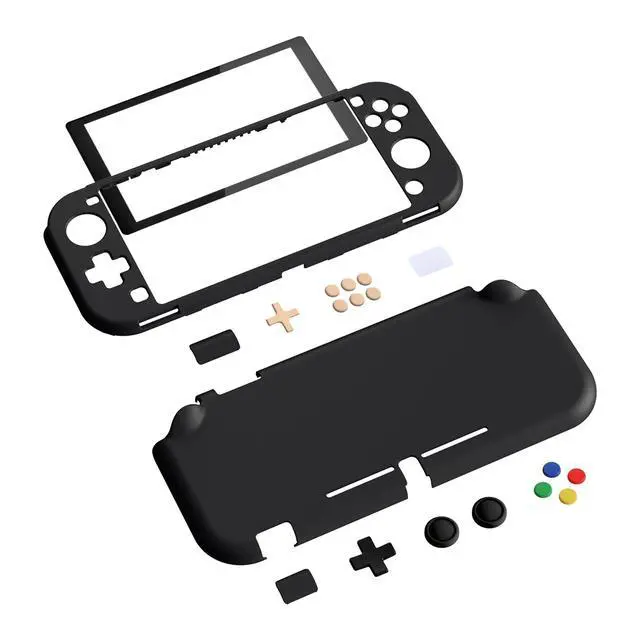 Alt view image 2 of 7 - PlayVital Black Protective Grip Case for Nintendo Switch Lite, Hard Cover Protector for Nintendo Switch Lite - Screen Protector & Thumb Grips & Buttons Caps Stickers Included