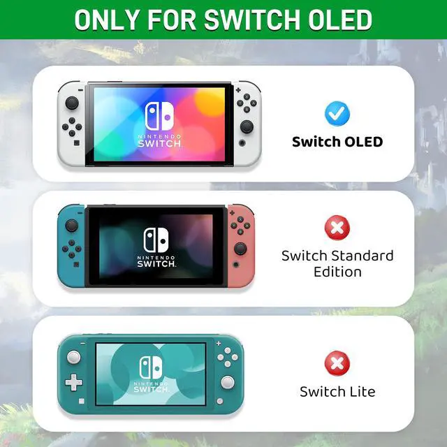 Alt view image 6 of 7 - Theme for Zelda Protective Case Compatible with Nintendo Switch OLED, Anti-Scratch Accessories Bundle for Tears of the Kingdom with Dockable Switch OLED Skin Cover, Screen Protector & Thumb Cap