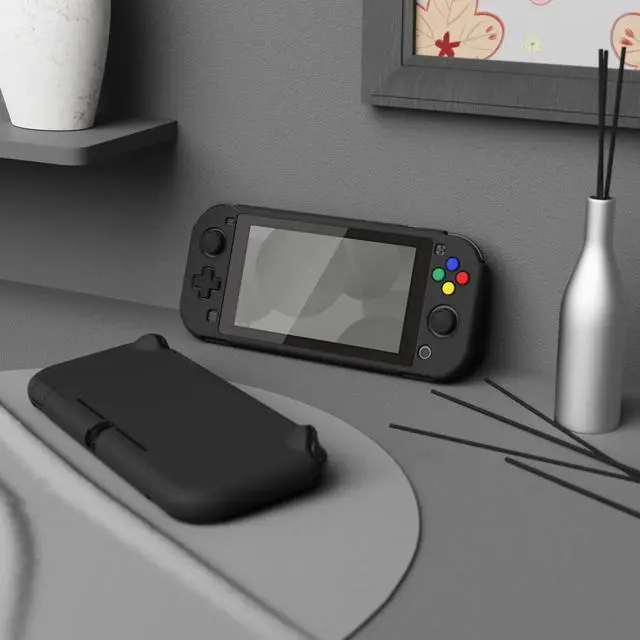 Alt view image 4 of 7 - PlayVital Black Protective Grip Case for Nintendo Switch Lite, Hard Cover Protector for Nintendo Switch Lite - Screen Protector & Thumb Grips & Buttons Caps Stickers Included