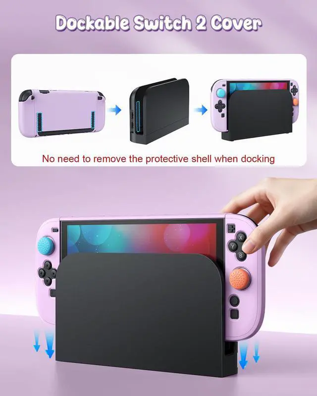 Alt view image 2 of 7 - Switch 2 Cover Case&Screen Protector, Dockable Shell for Nintendo 2
