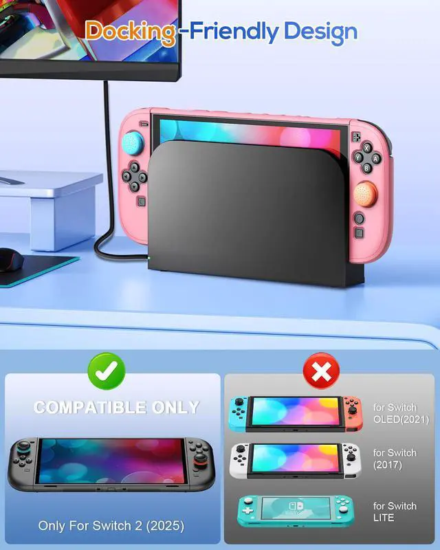 Alt view image 3 of 7 - Upgrade Switch 2 Protective Case&Screen Protector Set,Dockable Cover