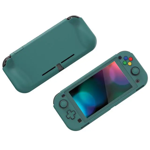Alt view image 5 of 7 - ZealProtect Protective Case for Nintendo Switch Lite, Ergonomic Grip Hard Cover - Durable Shock-Absorbent Anti-Scratch with Screen Protector & Thumb Grip Button Caps, Hunter Green