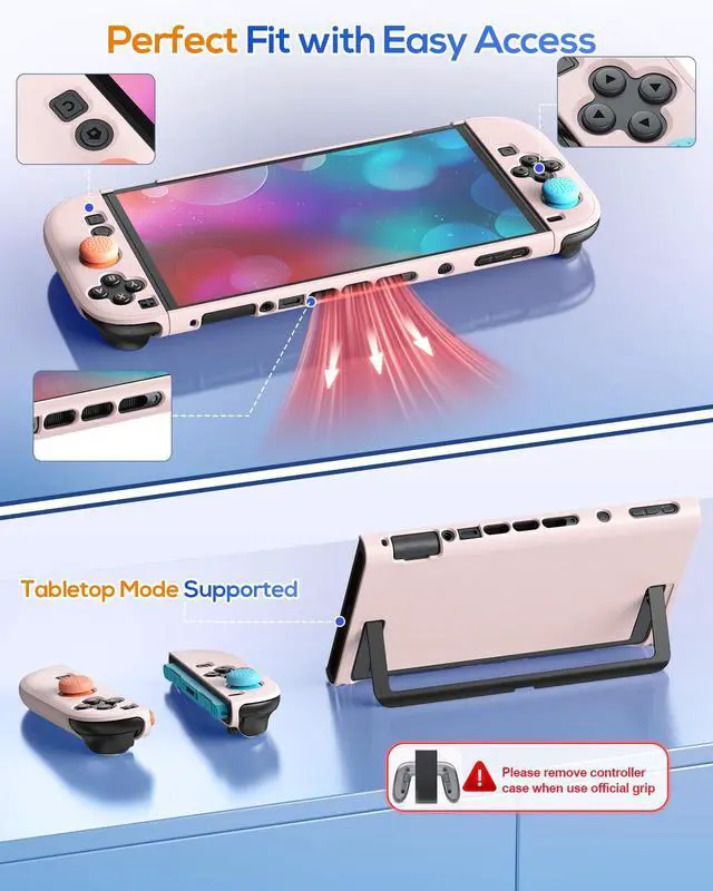 Alt view image 3 of 7 - Switch 2 Protective Case&Screen Protector Set, Dockable Cute Cover
