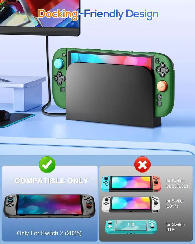 Alt view image 4 of 7 - Upgrade Switch 2 Protective Case&Screen Protector Set,Dockable Cover