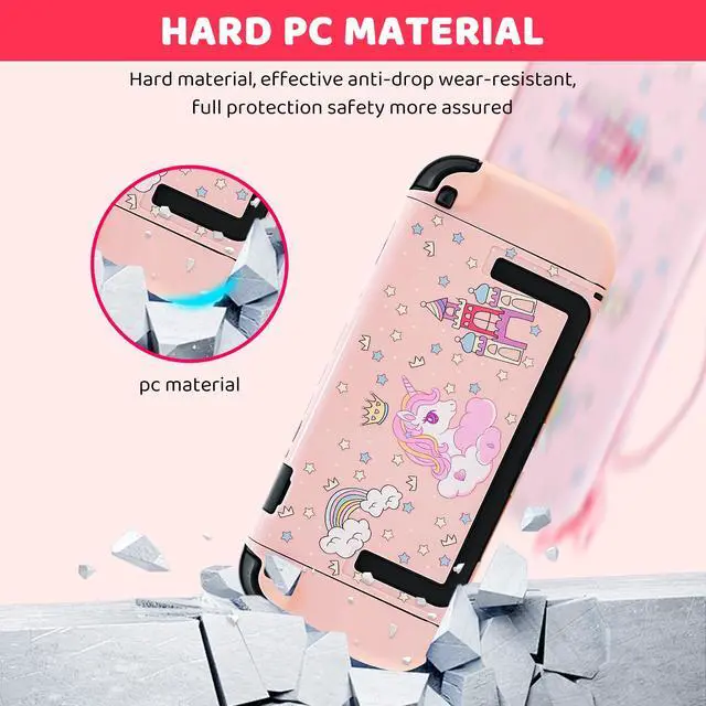 Alt view image 4 of 7 - Pink Carrying Case for Nintendo Switch 2, Cute Girly Accessories Kit with Portable Travel Storage Bag, Hard Shell Protective Cover Skin, Screen Protector, Shoulder Strap & 2 Thumb Grips