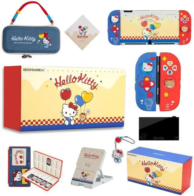 Main image of Switch Accessories Bundle for Switch OLED:Carrying Case,Protective Case,Game Card Case,Screen Protector,Playstand,Thumb Grip Caps and More(11 in 1)